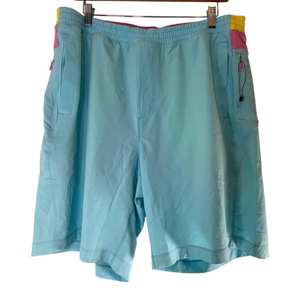 Birddogs Boomstick Gym Shorts XXL Blue Retro Colorblock Athletic Mens